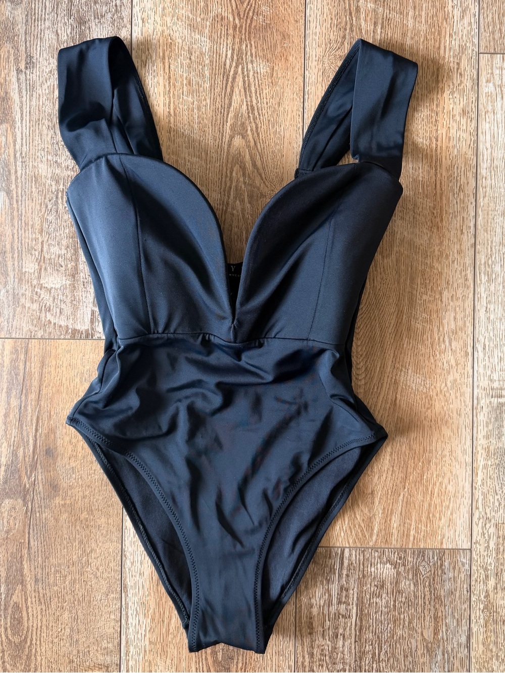 OYE SWIMWEAR
Venus Plunge Interlock Knit One-Piece Swimsuit